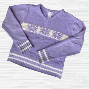 Purple V Neck Sweater